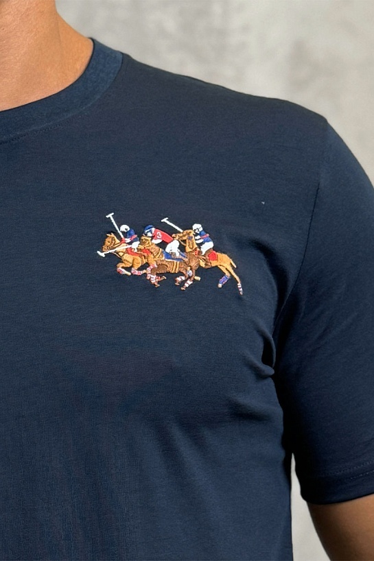 Мужская тёмно-синяя футболка Роlо Ralрh Lаurеn Match Club