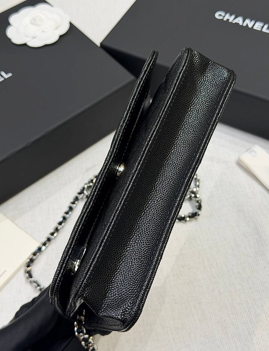 Кожаная сумка Chanel Wallet on Chain premium 19x12x4 см