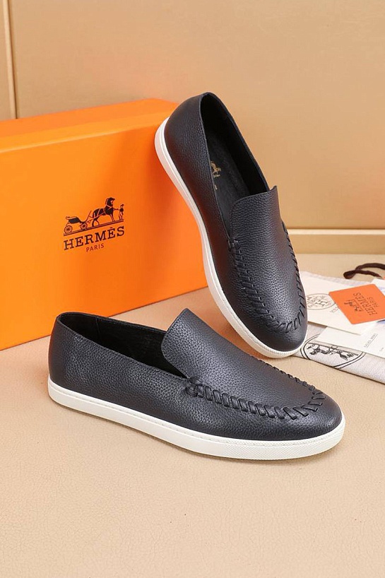 Мужские кожаные лоферы Hermes Julian - Navy