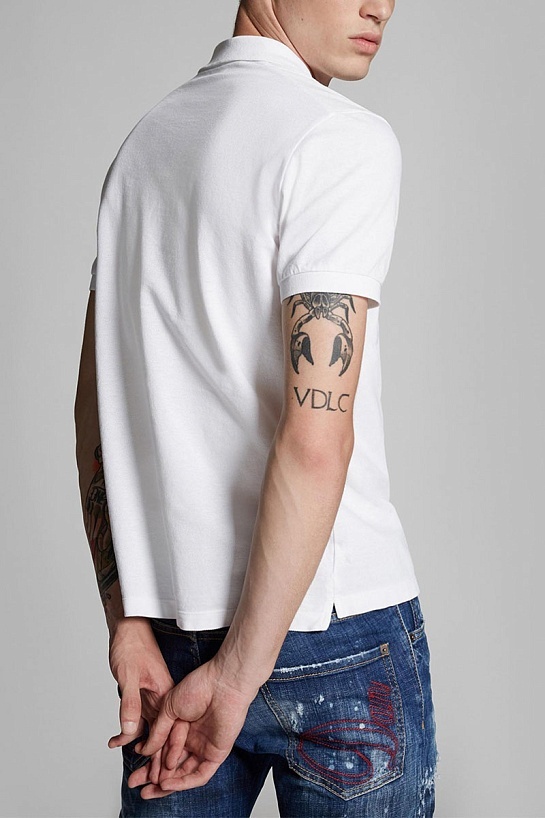 Мужское белое поло Dsquared2 ICON black-logo