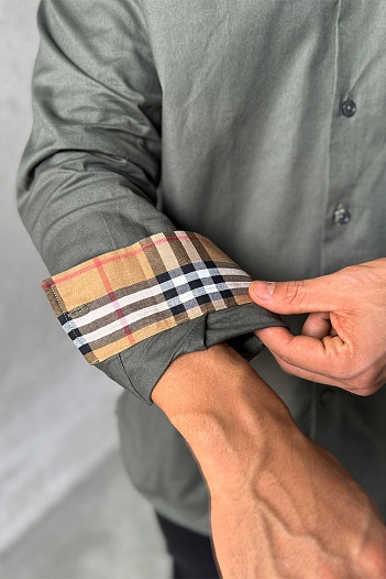 Мужская рубашка Burberry logo-embroidered - Green   