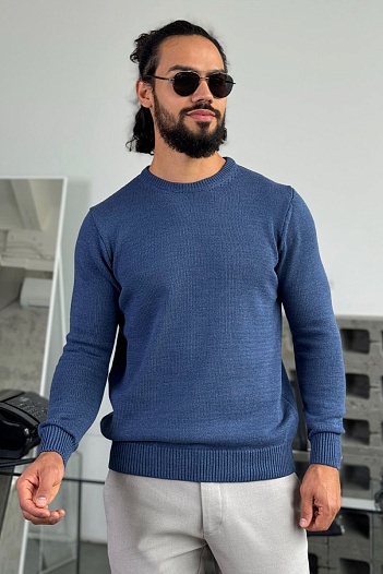 Мужской свитер цвета индиго Loro Piana   