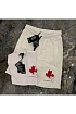 Белые мужские шорты Dsquared2 maple leaf-print