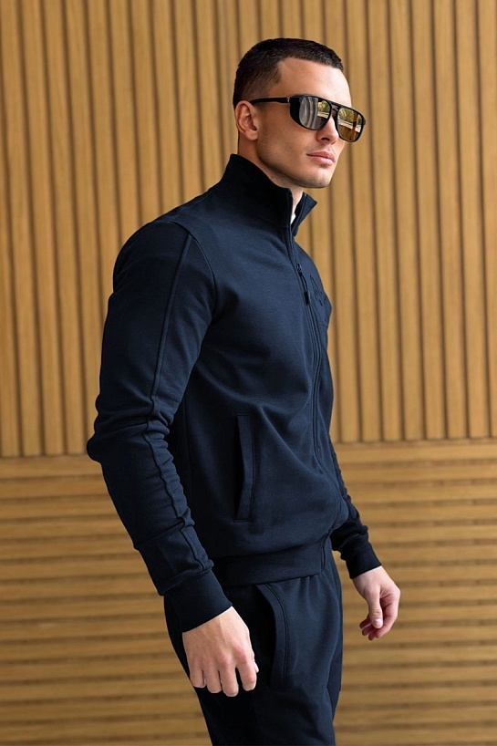 Кофта на молнии Armani Exchange тёмно-синего цвета