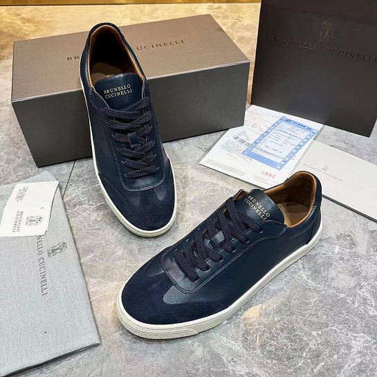 Мужские комбинированные кроссовки Brunello Cucinelli