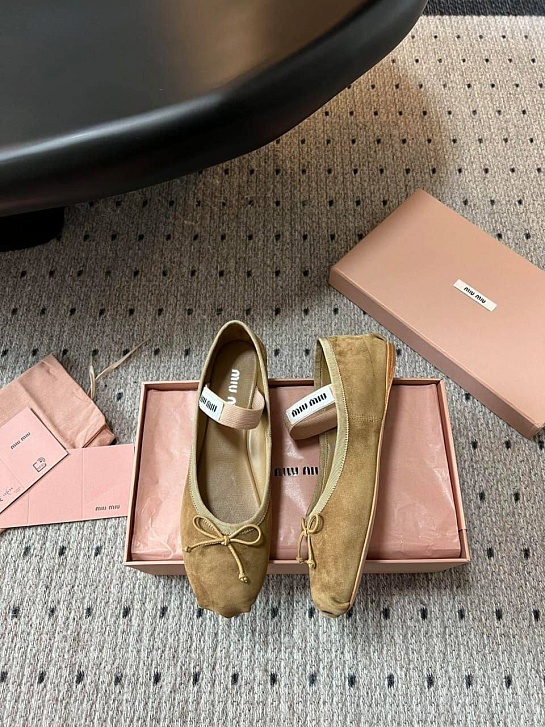 Женские замшевые балетки MIU MIU premium