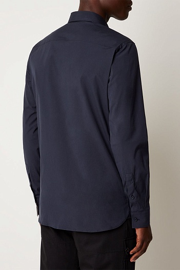 Мужская рубашка Burberry logo-embroidered - Navy   