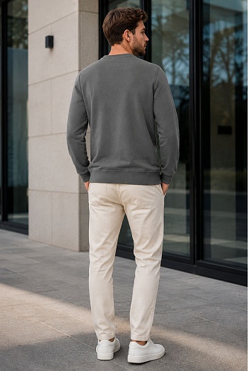 Свитшот серого цвета Hugo Boss Westart logo-patch   