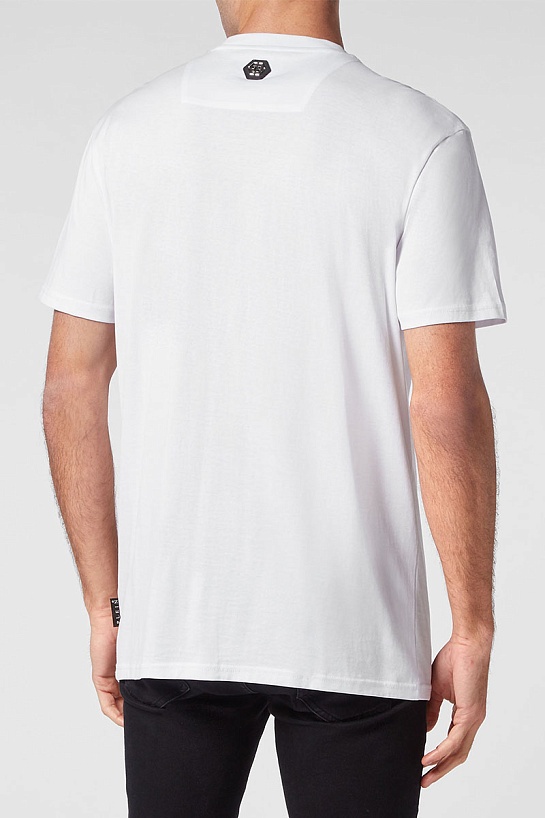 Белая футболка со стразами Philipp Plein Snake