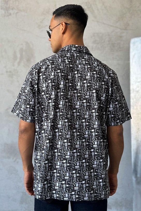 Мужская чёрная рубашка Dolce & Gabbana graphic-print