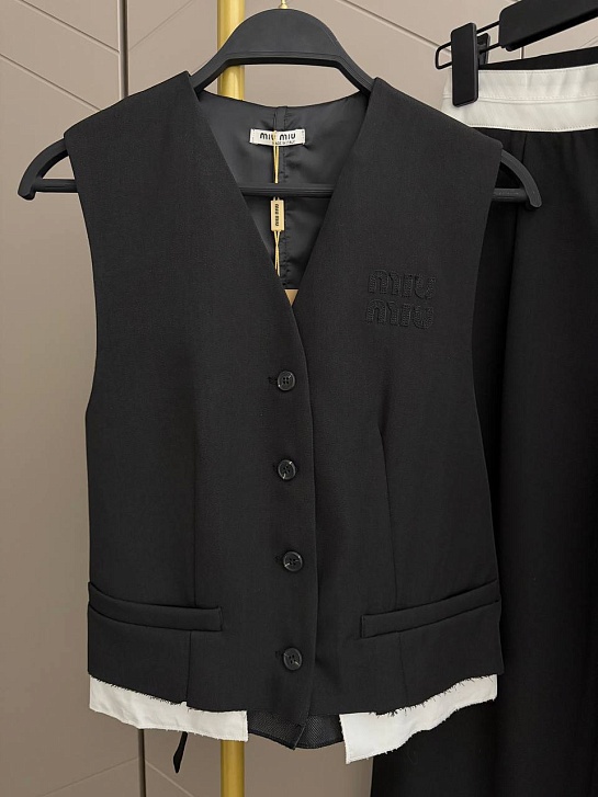 Женский чёрный костюм MIU MIU premium