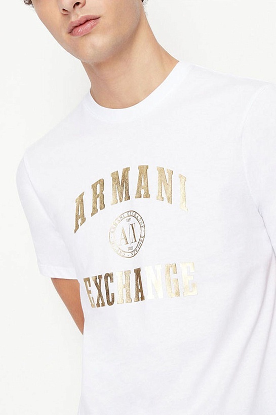 Мужская футболка Armani Exchange белого цвета