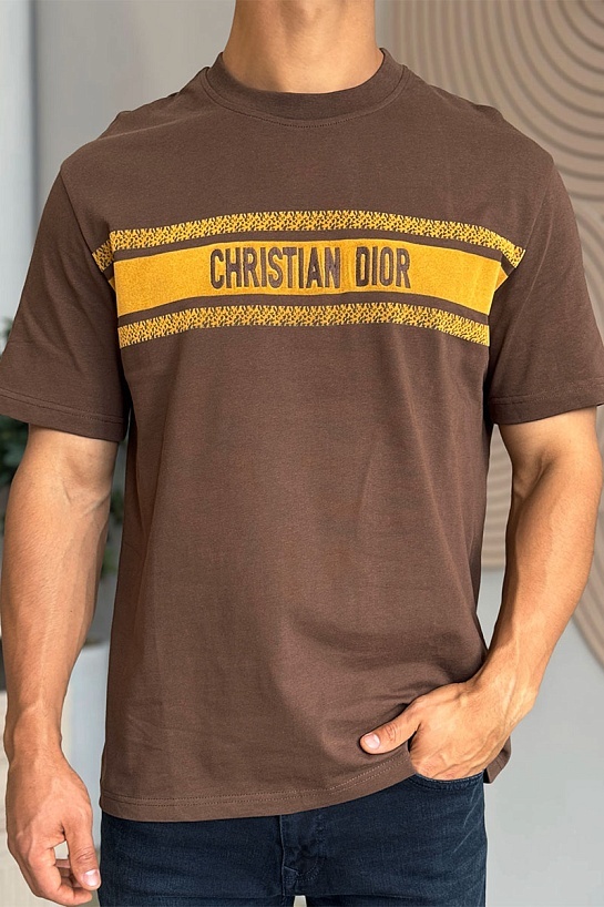 Мужская оверсайз футболка Dior - Brown