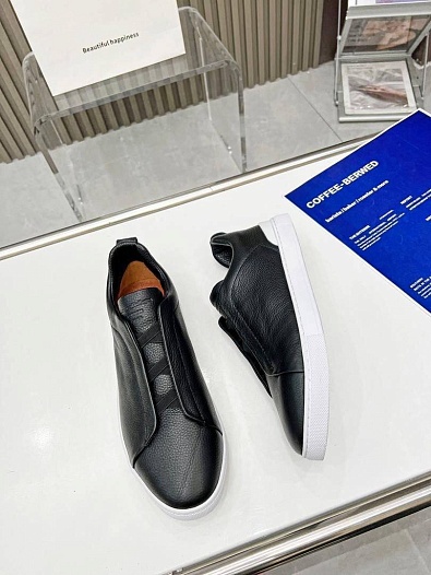 Мужские кроссовки Ermenegildo Zegna Triple Stitch - Black   