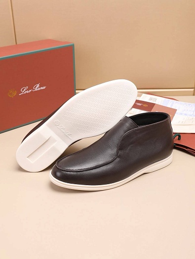 Кожаные лоферы с мехом Loro Piana Open Walk   