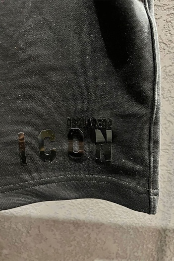 Мужские чёрные шорты Dsquared2 ICON-logo   