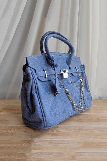 Женская джинсовая сумка Hermes Birkin 30 30x21 см (2 расцветки)   