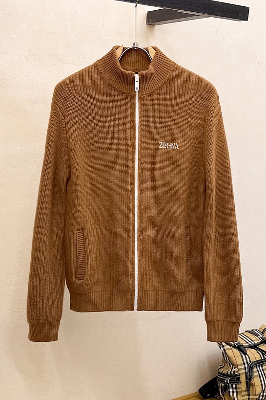 Свитер на молнии Zegna Premium - Brown