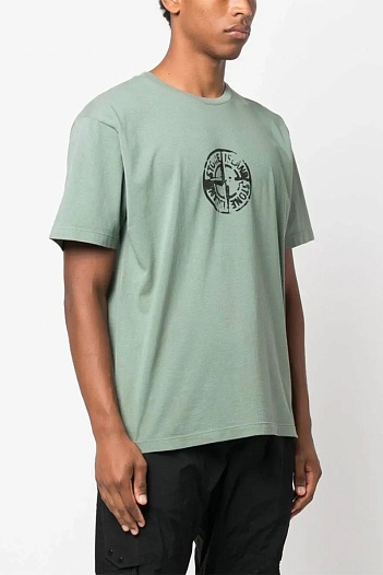 Мужская футболка Stone Island compass-print - Green   