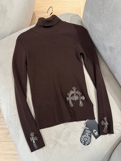 Женская мягкая водолазка Chrome Hearts premium - Brown   
