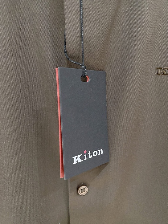 Мужская коричневая рубашка Kiton premium