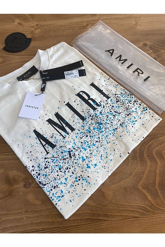 Оверсайз футболка Amiri "Paint Splatter" - White