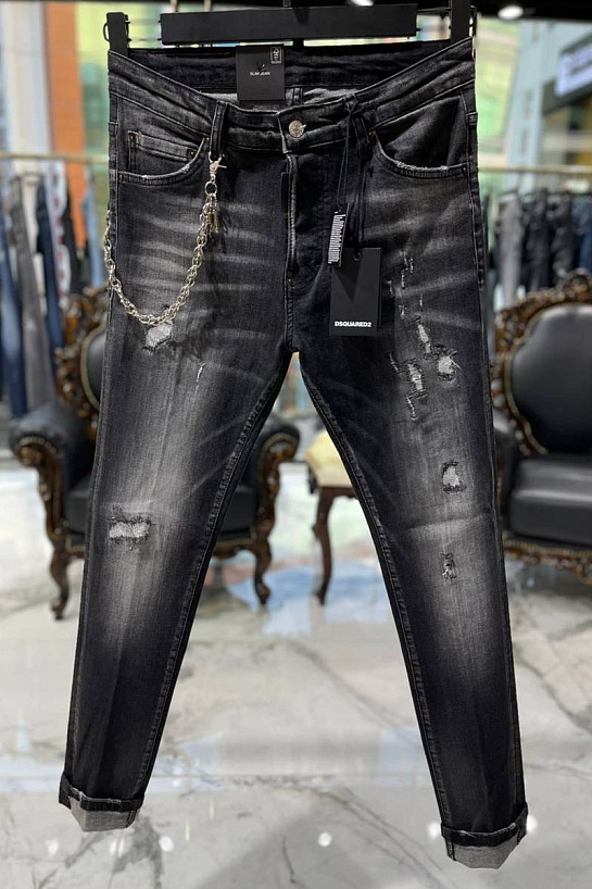 Мужские чёрные джинсы Dsquared2