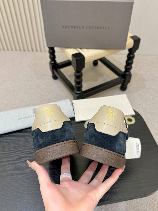 Замшевые кроссовки Brunello Cucinelli low-top - Navy