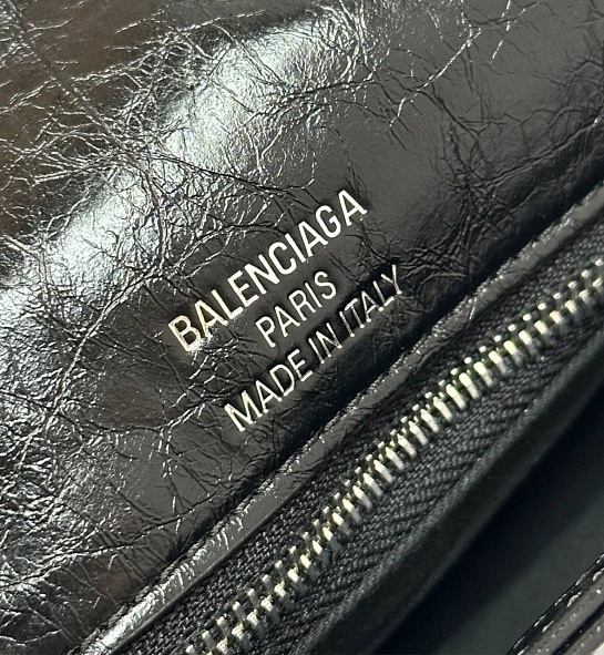 Женская сумка Balenciaga BB Soft Premium 23x14.5x4 см - Black / Silver