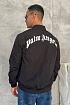 Мужской чёрный бомбер Palm Angels Bear logo-patch