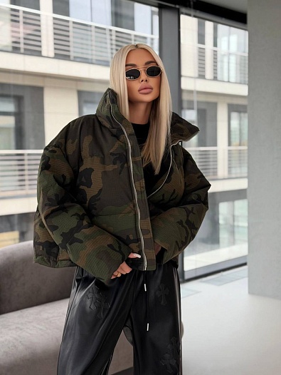 Женская пуховая куртка Chrome Hearts Military   