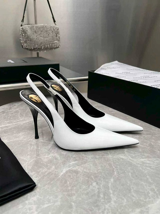 Женские кожаные туфли на каблуке Yves Saint Laurent premium