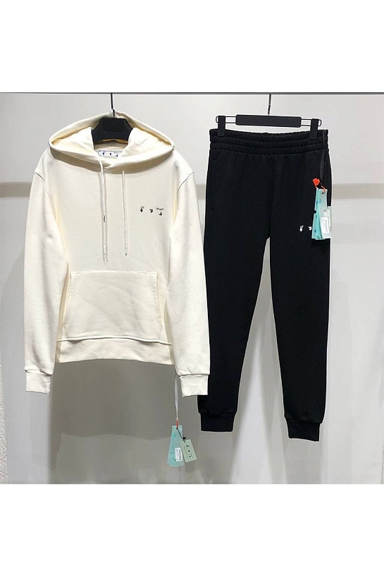 Утеплённые чёрные штаны Off-White logo-print