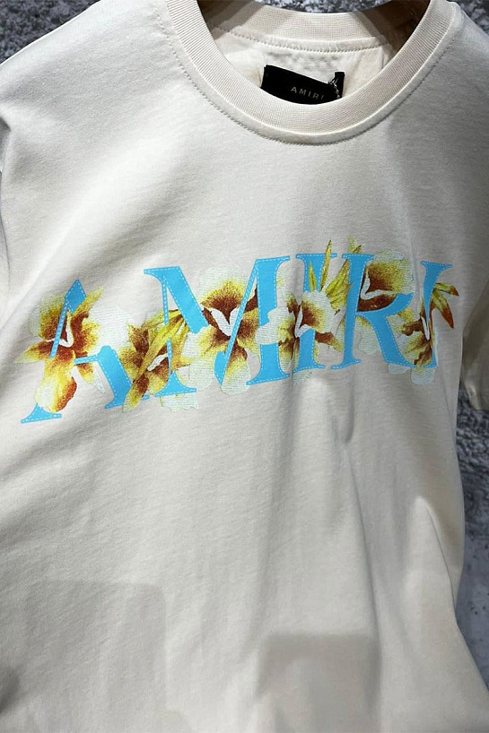 Белая оверсайз футболка Amiri Hibiscus Logo
