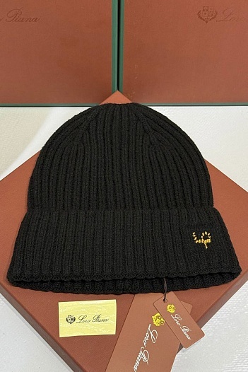 Шапка Loro Piana premium logo-embroidered - Black   