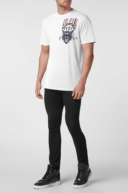 Мужская белая футболка Philipp Plein logo-print