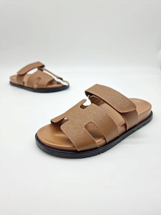 Женские кожаные сандалии Hermes Chypre - Brown