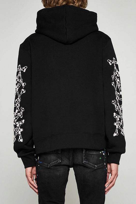Чёрное оверсайз худи Amiri checkered-bones