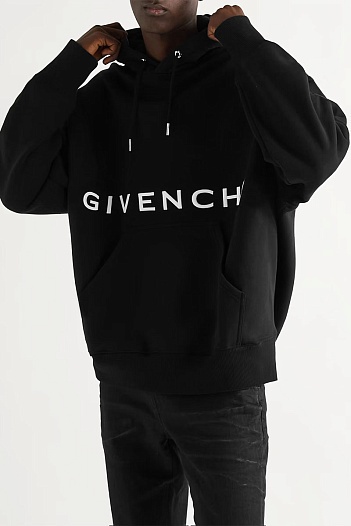 Мужское худи Givenchy logo-embroidered - Black   