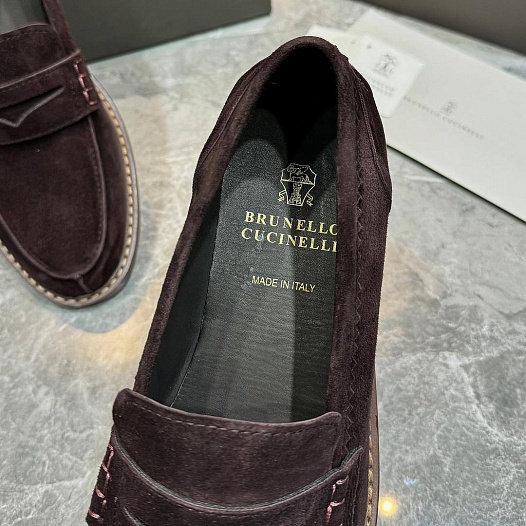 Мужские замшевые лоферы Brunello Cucinelli Premium   