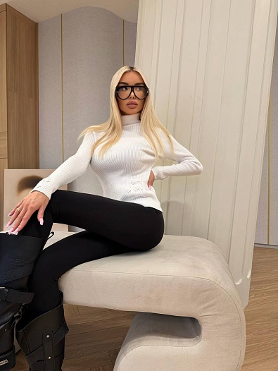 Женская мягкая водолазка Chrome Hearts premium - White   