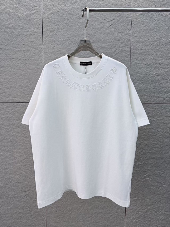 Белая оверсайз футболка Chrome Hearts premium