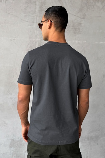 Мужская футболка Prada logo-plaque - Grey   