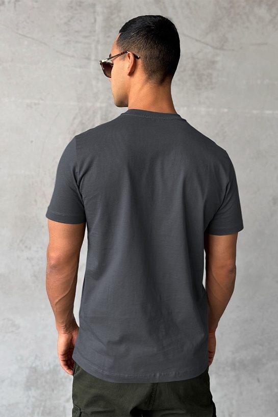 Мужская футболка Prada logo-plaque - Grey