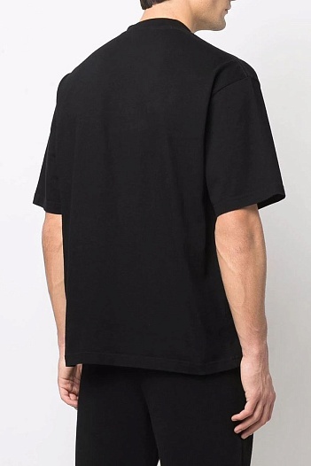 Чёрная оверсайз футболка Balenciaga graffiti-logo   