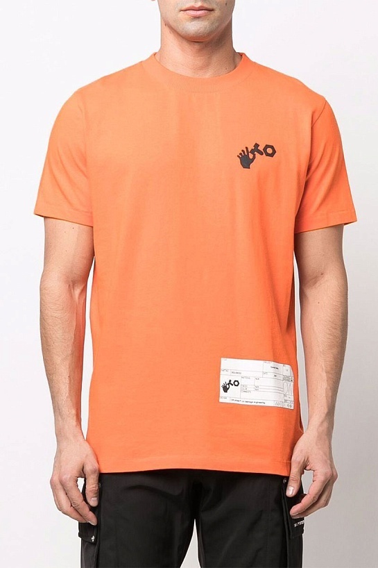 Оранжевая оверсайз футболка Off-White Teenage Engineering