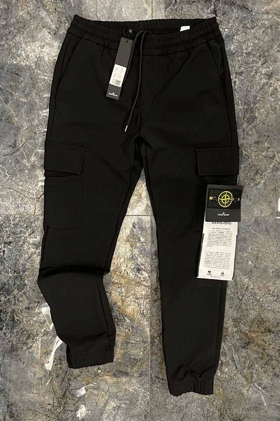 Мужские чёрные джоггеры Stone Island compass-patch