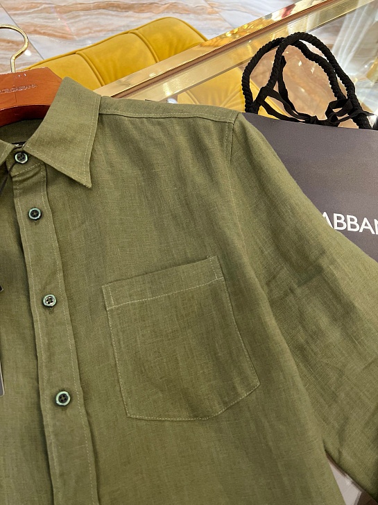 Льняная рубашка Dolce & Gabbana Premium - Khaki