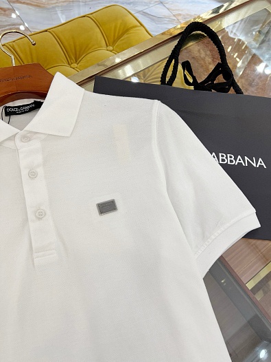 Мужское поло Dolce & Gabbana Premium - White   