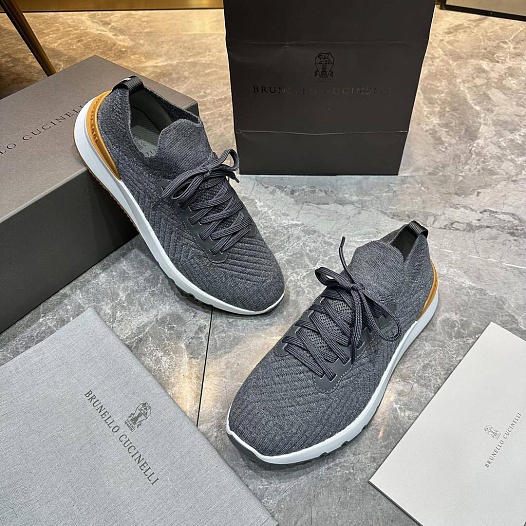 Мужские кроссовки Brunello Cucinelli knitted - Grey   